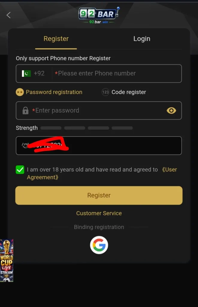 92bar game login
