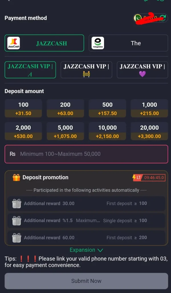 deposit and withdrawal offf 92bar game