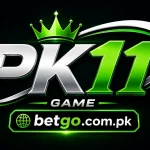 PK11 Game logo with green and silver design and betgo.com.pk website.