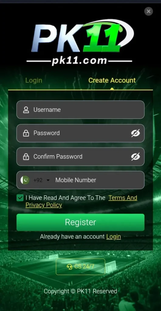 pk11 create account